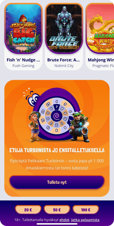 Pelikaani nopeat kotiutukset