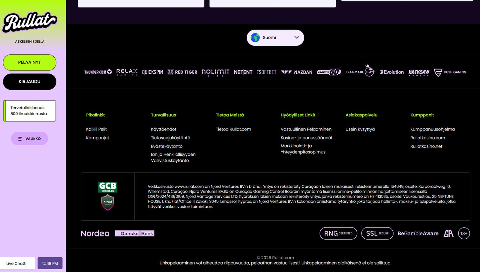 Rullat arvostelu – päivittäinen cashback jopa 15 %