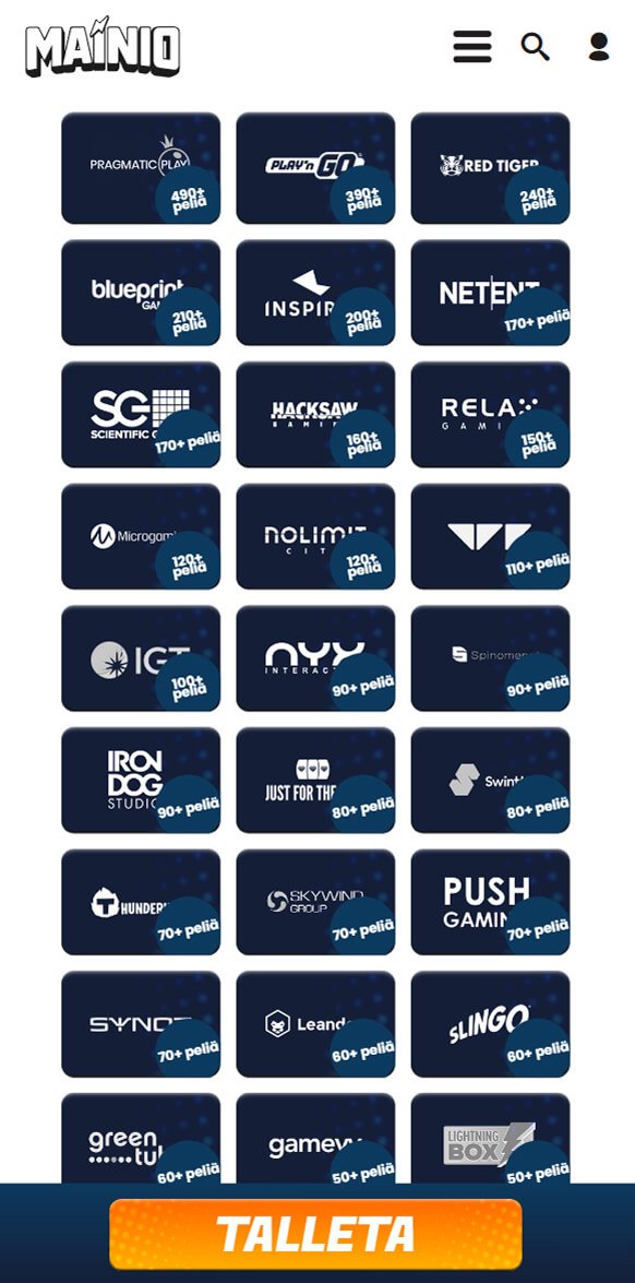 Mainio mobiilinäkymä