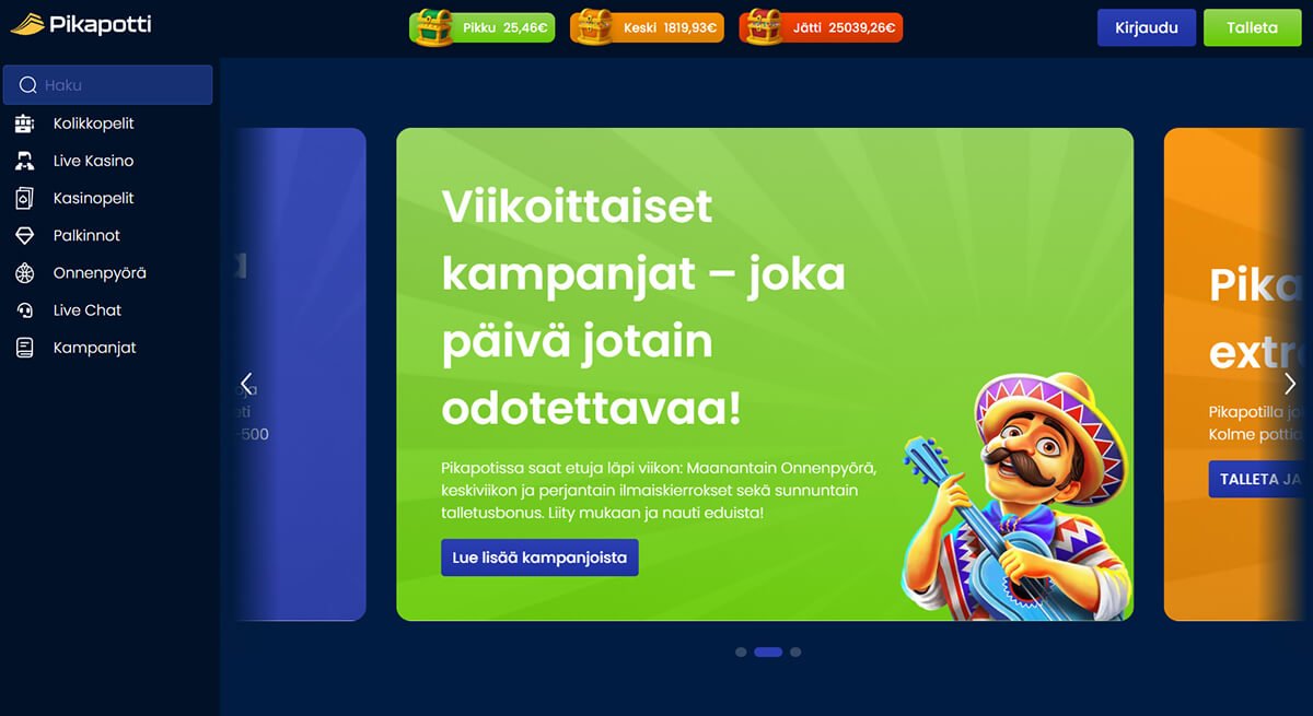 Pikapotti kasino kampanjat