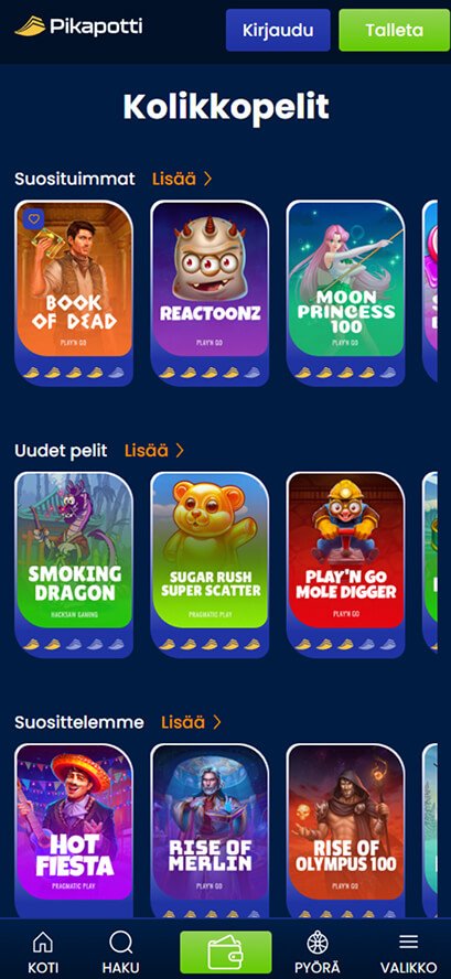 Pikapotti kasino kolikkopelit mobiilinäkymä